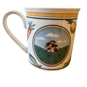 Vintage Villeroy & Boch A La Ferme Les Animaux Bunny Rabbit Corn Carrot Mug